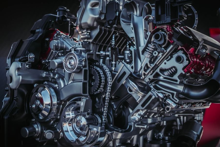 Motor de automóvil moderno y componentes principales